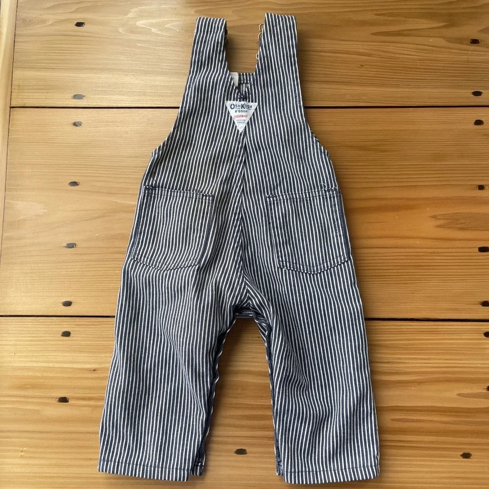 Vintage Oshkosh Bgosh Striped Overalls Size 12 Months‎